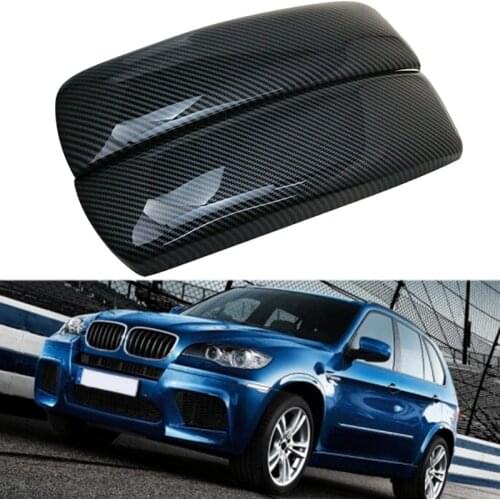 Carbon Fiber Car Storage Box Panel Cover Armrest Box Panel for -BMW X5 X6 E70 E71 Center Console Decoration Stickers