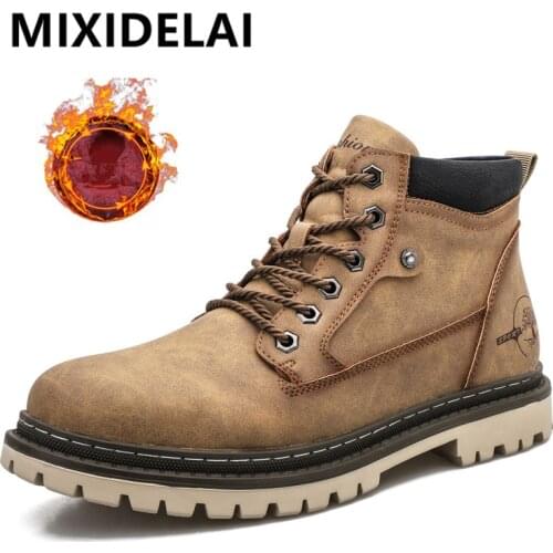 Brand Men Super Warm Snow Boots Winter Mens Ankle Boots Waterproof Short Boots Outdoor Sneakers Autumn Mens Motorcycle Boots