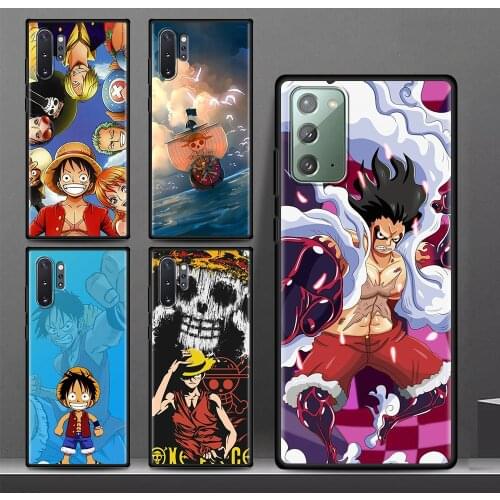 Japan Anime OnePiece For Samsung Galaxy Note 10 Lite 20 Ultra S21 Plus S20 FE 8 9 Soft Phone Case S10 A71 A51 Black Back Cover