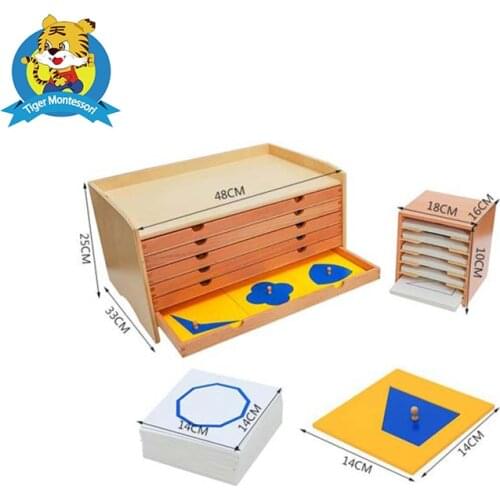 Wholesale professional montessori material wooden educational toy sensorial Geometric Cabinet (Blue)