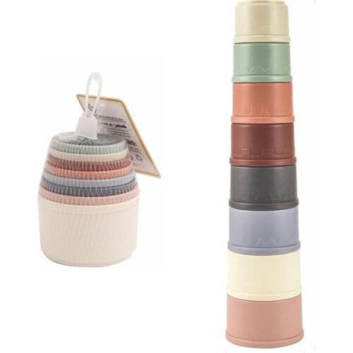 Baby Stacking Cups Educational Toys Early Education Intellectual Toys Folding Tower Toys Children Birthday Christmas Gifts