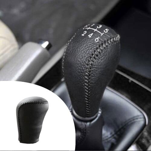 For HYUNDAI MoInca 2009 MT 1pc PU Leather Hand Brake Shift Knob Cover Gear Case Car Interior Decor Shift Knob Shell