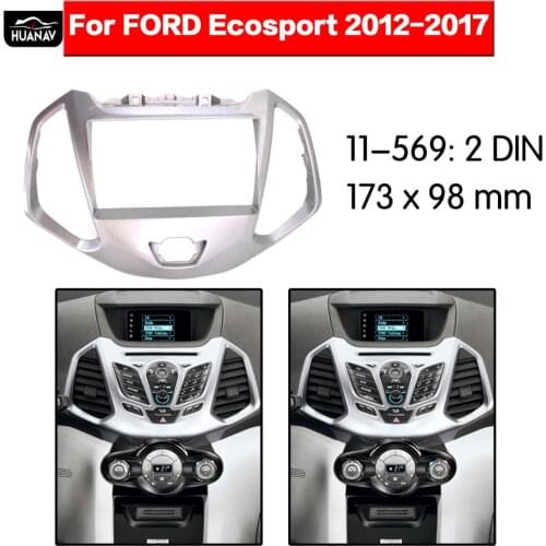 HUANAV Car Radio Fascia Car CD DVD fascia For 2012-2017 FORD ECOSPORT 2DIN stereo Fascia Dash CD Trim Installation Frame Panel