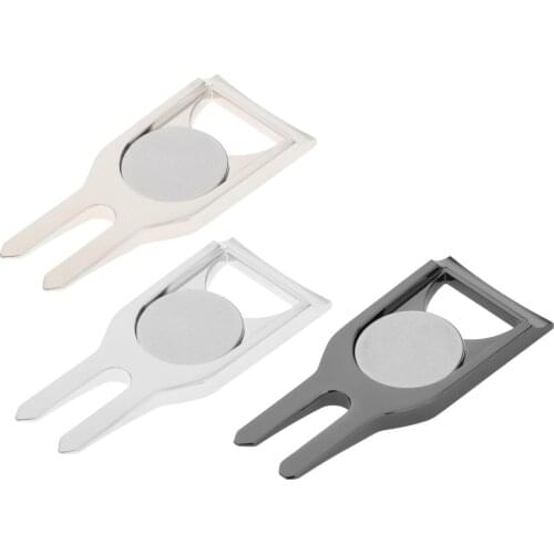 Golf Divot Repair Tool with Ball Marker - Metal Divot Tools with Engraved Ball Marker