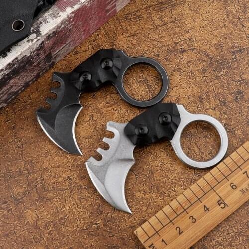 Outdoor Karambit portable self-defense AUS-8 blade mini tactical practical camping CS GO multifunctional EDC tool claw knife