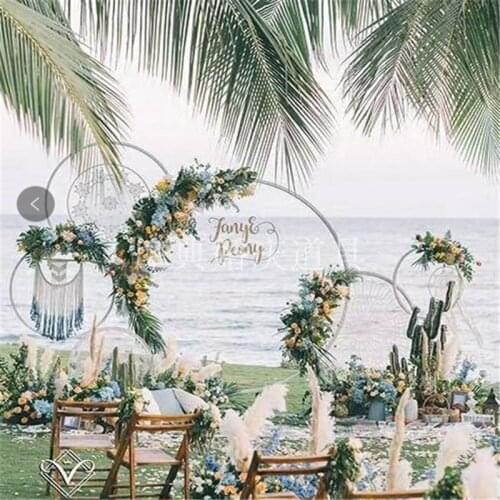 Circle Wedding Props Arch Background Wrought Iron Shelf Decorative Props DIY Circle Background Flower Stand Vine Decoration