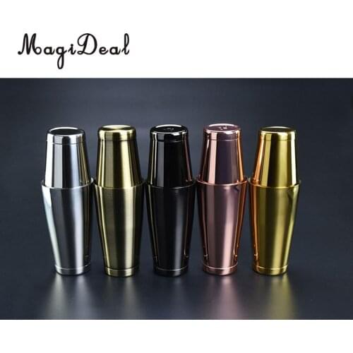 MagiDeal Stainless Steel Boston Tin Bartending Cocktail Mixing Can Set Silver