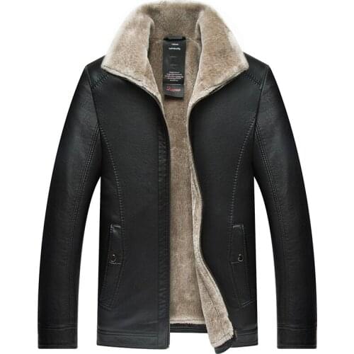 Winter PU Leather Casual Jackets Men Thermal Coats Male Faux Leather Jackets 2018 Warm Brand Clothing