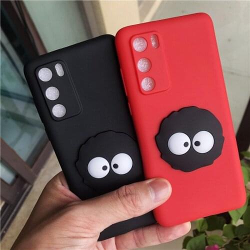 Cartoon Black briquettes Soft solicone case for Huawei P40 P30 Pro Matte color Back Cover for Huawei Y5 Y6 Pro Y7 Y9 Prime 2019
