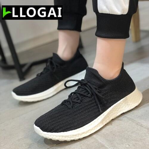 Nylon Autumn Womens Vulcanized Shoes Lace-up Pure Color Mesh Breathable Casual Shoes Outdoor Lightweight Sports Running Shoes