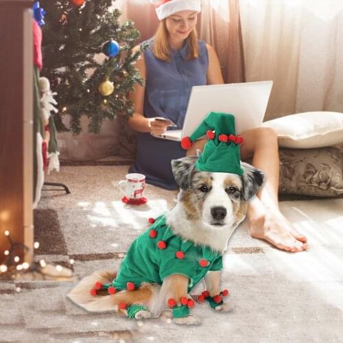 Pet Clothes Pet Dog Christmas Funny Elf Costume Pet Decoration Cloak Pet Cat Cosplay Clothes