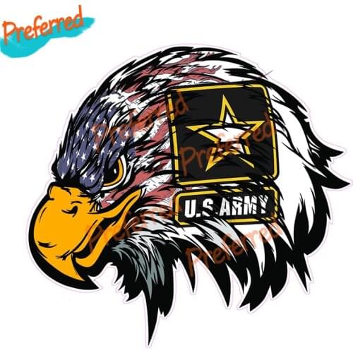 Personality Interesting Army American Flag Eagle Head Vinyl Decal Sticker for Auto SUV Window Bumper Trunk Car PVC Stickers