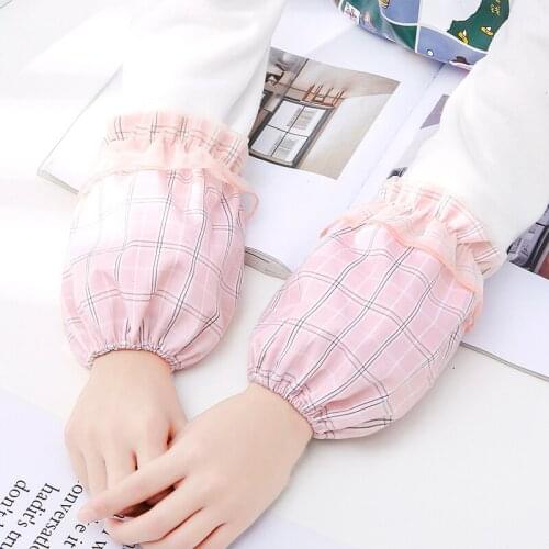 Autumn and winter adult short section ladies cute lace double sleeve head small sleeves home antifouling clean student