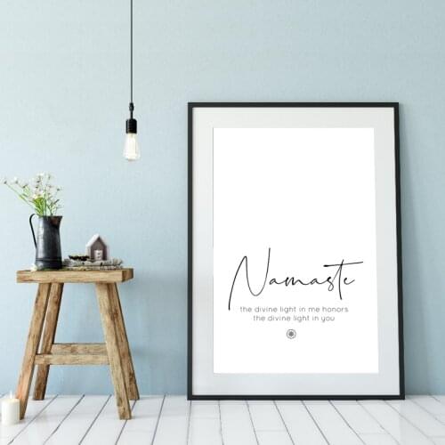 Namaste Definition Canvas Print Yoga Poster Scandinavian Style Hygge Decor Modern Wall Art Painting Picture Yoga Studio Decor