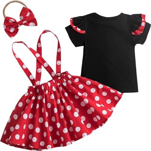 Cute Mini Mouse Baby Girl Dress 3pcs Outfits Birthday Party Princess Costume Kids Dresses for Girls Halloween Chidlren Clothing