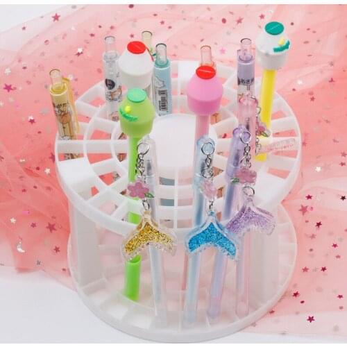 Porous Storage Pen Holder Desktop Finishing Round Rack Capacity Desk Organizer Stationery Holders Pen Stand Office Accessories