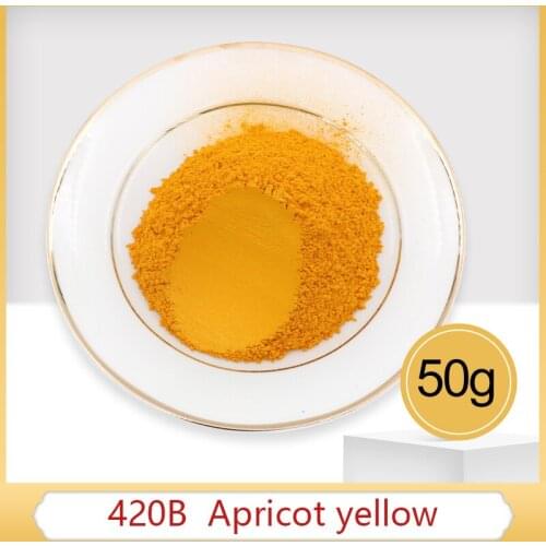 50g #420B Apricot Yellow Pearl Powder Pigment Mineral Mica Powder Dye Colorant Soap Painting Automot