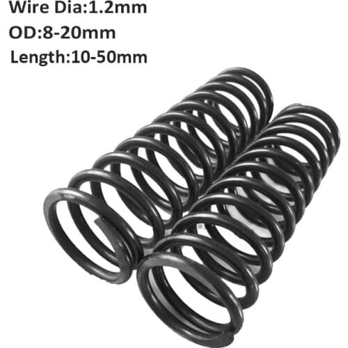 Compression Springs High Elastic Blackening Spring Manganese Steel Pressure Spring Wire Dia 1.2mm Outer Dia 8-20mm Length10-50mm