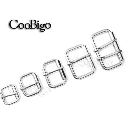 2pcs Adjustable Roller Pin Belt Buckles Snap Rectangle Metal Ring for Webbing Bag Strap Leather DIY Craft Repair Accessories