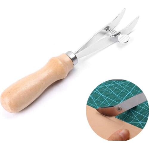 Adjustable Leather Craft Edge Creaser Skiving Tool Handmade DIY Stainless Steel Cutting Tools for Leather Craft Leather Making