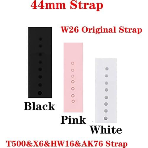40mm 44mm Silicone Strap For W26 W46 Smart Watch AK76 Bracelet Band For Apple Watch Series 6 5 IWO T500 HW16 X6 Wristbands Strap