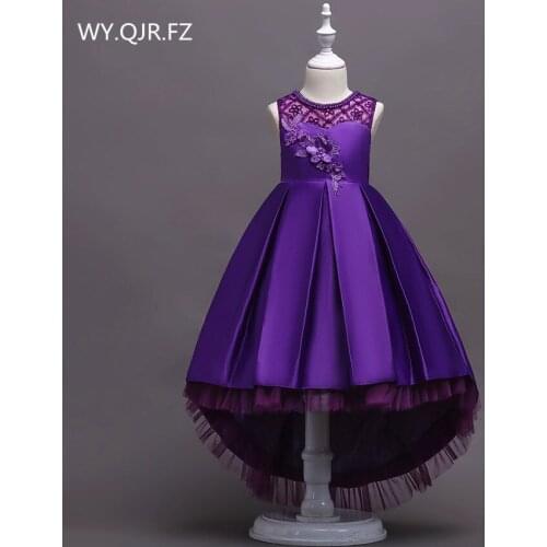 BH580#Pruple pink Trailing Lace Flower Girl Dresses party prom Childrens performance dress wholesale European American fashion