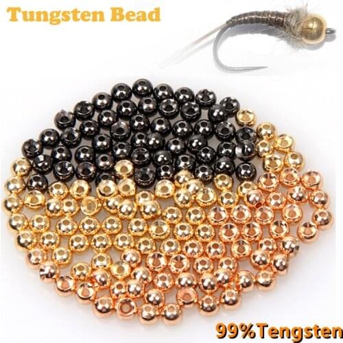 ANGLER DREAM Fly Tying Bead Material Fly Fishing Tungsten Nymph Head Bead 50pcs/Lot 4 Color