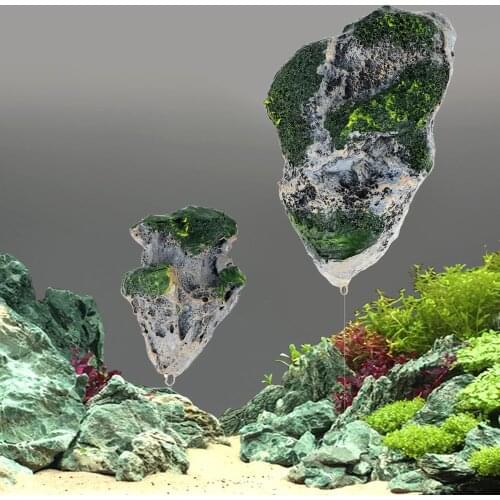 Resin Floating Pumice Aquarium Decor Ornament Fish Tank Decoration Suspended Stone Artificial Floating Rock Flying Rock