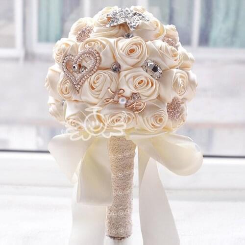 In stock Round Blush Wedding Bouquet Teardrop Butterfly Brooches Bouquet Alternative Cascading Bouquet Crystal Wedding Flowers