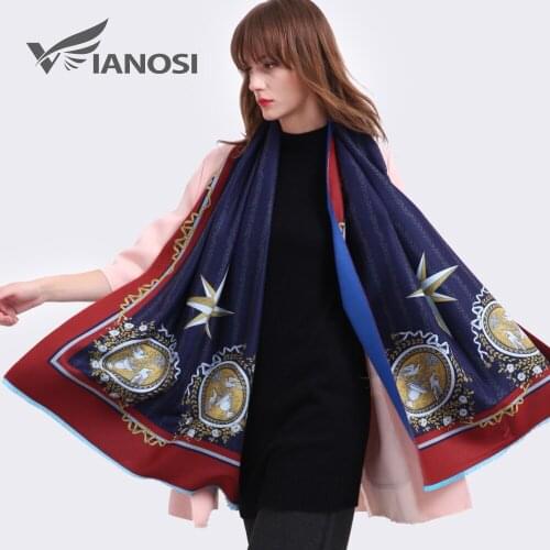 VIANOSI 2020 Fashion Cashmere Winter Scarf Women Shawls Thicken Print Warm Scarves Wool Brand Foulard