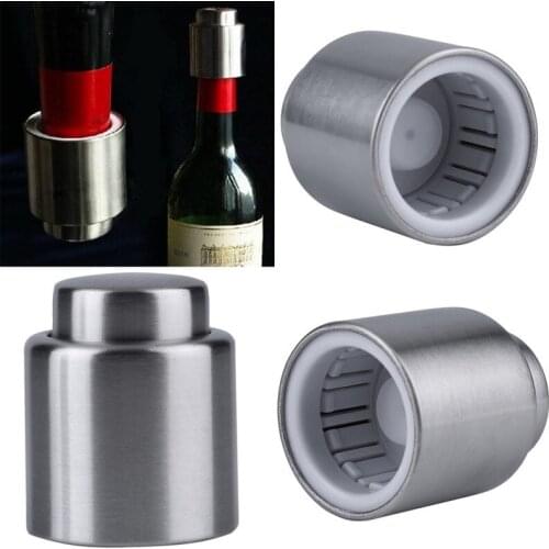 1PCS wine plug Stainless Steel Wine Bottle Stopper Vacuum Red Wine Cap Sealer Fresh Keeper Bar Tools Kitchen Accessories CL90401