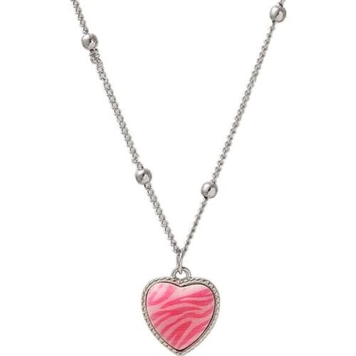 2021 Korean Girl Necklace Summer Wild Net Red Simple Little Spice Girl Love Fairy Acrylic Necklace Womens Clothing Manufacturer