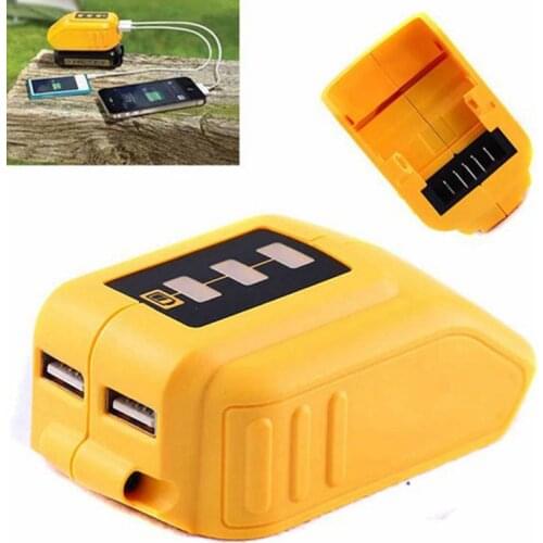 1pc USB Converter Charger for DEWALT 14.4V 18V 20V Li-ion Battery Converter DCB090 USB Device Charging Adapter Power Supply