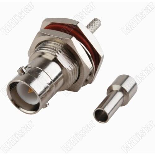 10 Pieces RP-BNC Jack Female (Male pin) Bulkhead O-ring Crimp For RG316 RG174 RG178 RF Coaxial Connector