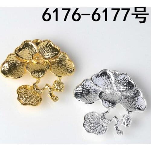 10pcs Best selling bride hair accessories headdress step rock alloy lotus with hanging ring diy accessories 6176-6177