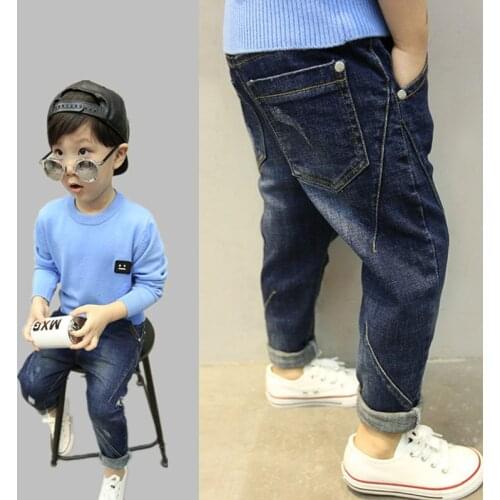 2018 Spring Kids Pants Girls Baby Boys Jeans Thick Children Jeans for Boys Kids Casual Denim Pants Toddler Kids Clothing 5-12Y