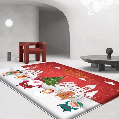 2020 Christmas Decorations For Home Xmas Gifts Christmas Non-slip Flannel Carpet Happy Merry Ornament 2021 Year Christmas New