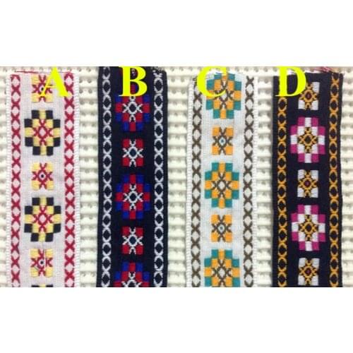 3.6cm T/C jacquard geometric image woven webbing,folk ribbon,ethnic ribbon,bag accessories,apparel accessories webbing