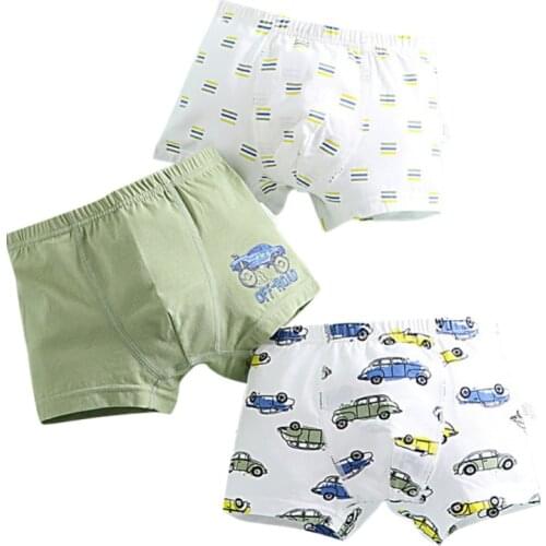 Bobora 3pcs Boys Boxer Briefs Toddler Boy Underwear Training Shorts Cotton Dinosaur Shark Baby for Kids Boy
