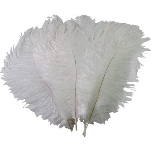 50 PCS/lot beautiful White ostrich feather 40-45 cm / 16 to 18 inches Wedding feather white Ostrich plumage