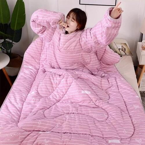 9 style Winter Lazy Quilt with Sleeves Winter Comforter Home Bedding Comforter Print Edredom Keep Warm Winter Duvet with Filling