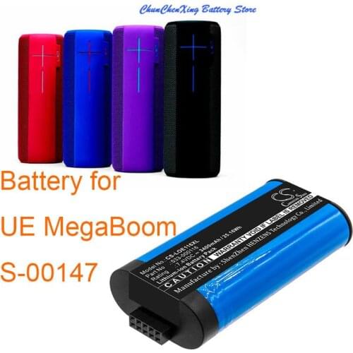 Cameron Sino 2600mAh/3400mAh Speaker Battery for Logitech S-00147, UE MegaBoom