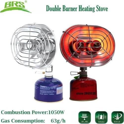 BRS-H22 Portable Gas Heater Infrared Ray Gas Heater Outdoor Camping Fishing Warmer Butane Propane Double Burners Heating Stove