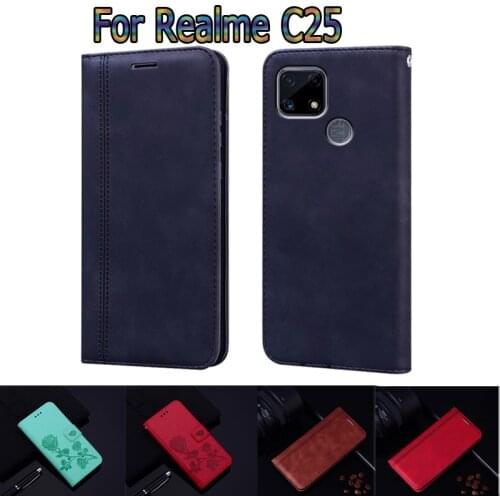 Cover For Realme C25 Case Flip Stand Phone Protective Shell Funda For Realme C 25 RMX3191 Case Wallet Leather Book Coque Bag