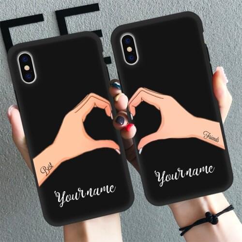Girls Bff Best Friends Custom Name Cute Couple Phone Cases Cover For iPhone 11 Pro X XS Max XR 8 7 6 6S Plus 5 5S SE