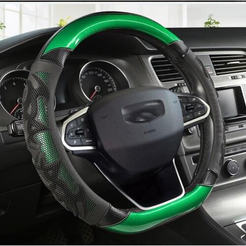D Shape Car Steering Wheel Cover PU Leather for Golf K3 POLO JATTA Suzuki Swift Nissan Rogue 2017-2020 Geely Atlas Emgrand EC7