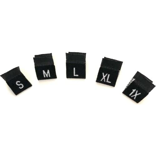 S M L XL XXL XXXL Size Label Tags Sewing WOVEN CLOTHING LABELS SIZE TAGS