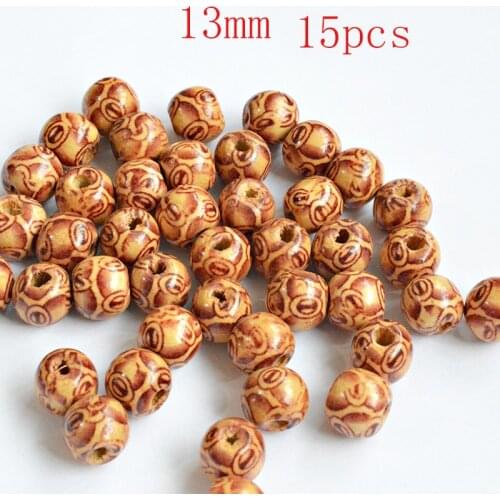 FLTMRH Mixed Painted Drum Wood Beads Fits European Charm Bracelet Jewelry Findings