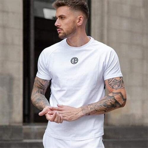 T-shirt Men Muscle T shirt Bodybuilding Fitness Men Tops Cotton Singlets T Shirt Cotton Mesh Short Sleeve Tshirt Tees Tops