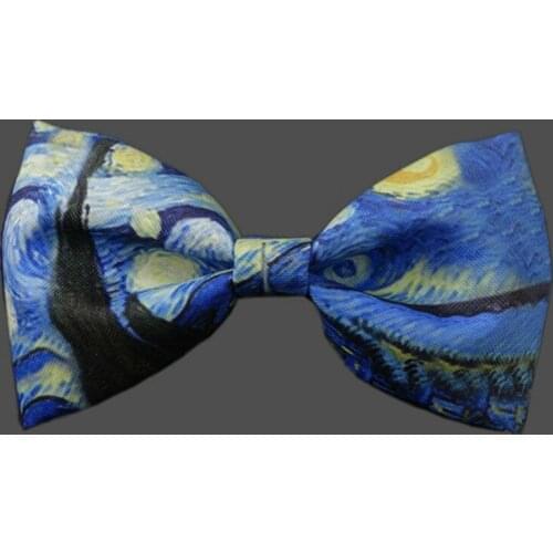 Bow Tie Safety Needle Polyester Top-grade Quality Starry Oil Painting Classic Trendy Suitable for 4-13 Years Old Children Bowtie